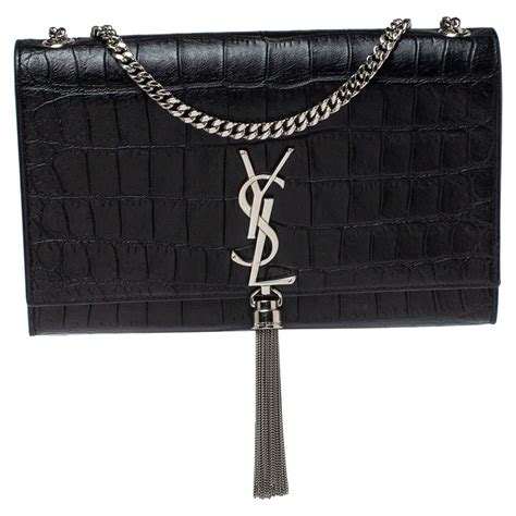 ysl black croc matches|saint laurent croc embossed leather.